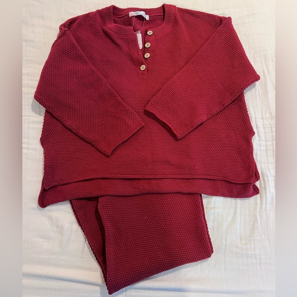 Free People FP Beach Hailee Sweater Set in red